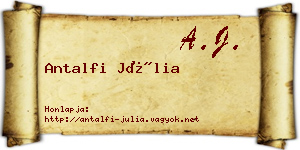 Antalfi Júlia névjegykártya