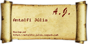 Antalfi Júlia névjegykártya